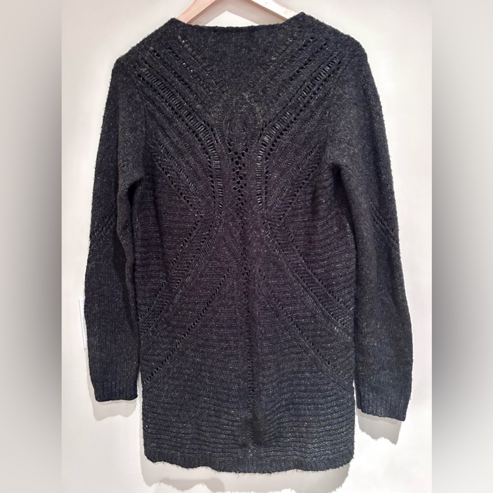 Line oversized sweater chunky knit dark grey size medium wool blend - Picture 6 of 12